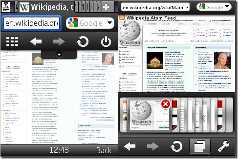 Opera Mini 5 UI on a conventional & touch screen phone